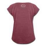"Reconciliation" Women's Roll Cuff T-Shirt - heather burgundy